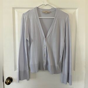 LOFT Lavender Button-Up Cardigan